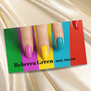 Rainbow beauty makeup manicure nails nail salon business card