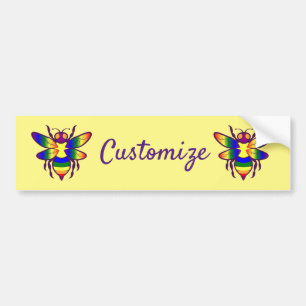 Rainbow Bee Thunder_Cove Bumper Sticker