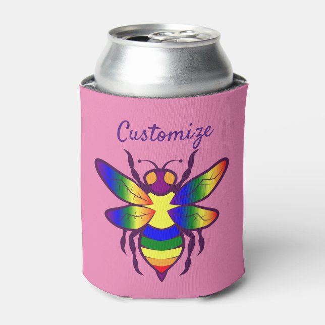 Rainbow Bee Thunder_Cove Can Cooler (Can Front)