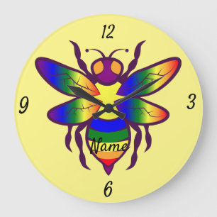 Rainbow Bee Thunder_Cove Large Clock