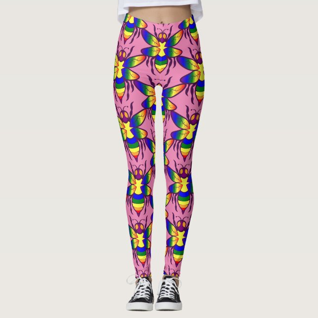 Rainbow Bee Thunder_Cove Leggings (Front)