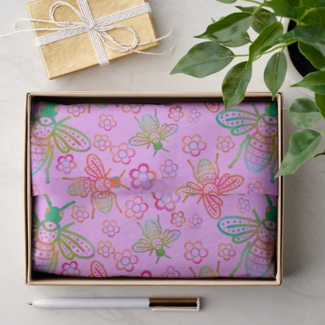 Rainbow Bees at Sundown Tissue Paper (Gift)
