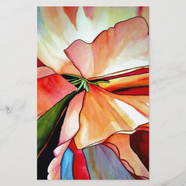 Rainbow Begonia flower watercolour original art (Front)