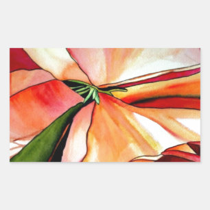 Rainbow Begonia flower watercolour original art Rectangular Sticker