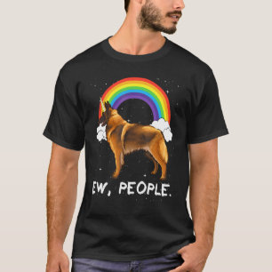Rainbow Belgian Tervuren Ew People Unicorn Dog T-Shirt