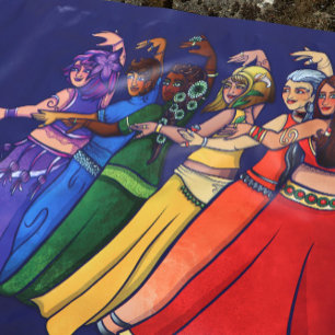 Rainbow Belly Dancer Art Belly Dance Troupe Banner
