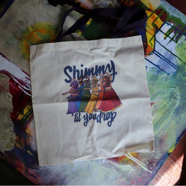 Rainbow Belly Dancer Art Belly Dance Troupe Tote Bag (Creator Uploaded)