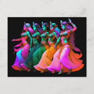 Rainbow Belly Dancers Postcard