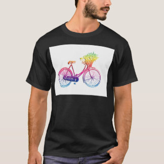 Rainbow Bicycle with Flower T-Shirt