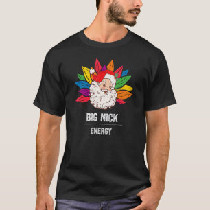 Rainbow Big Nick Energy  Vintage Santa Claus Wink T-Shirt