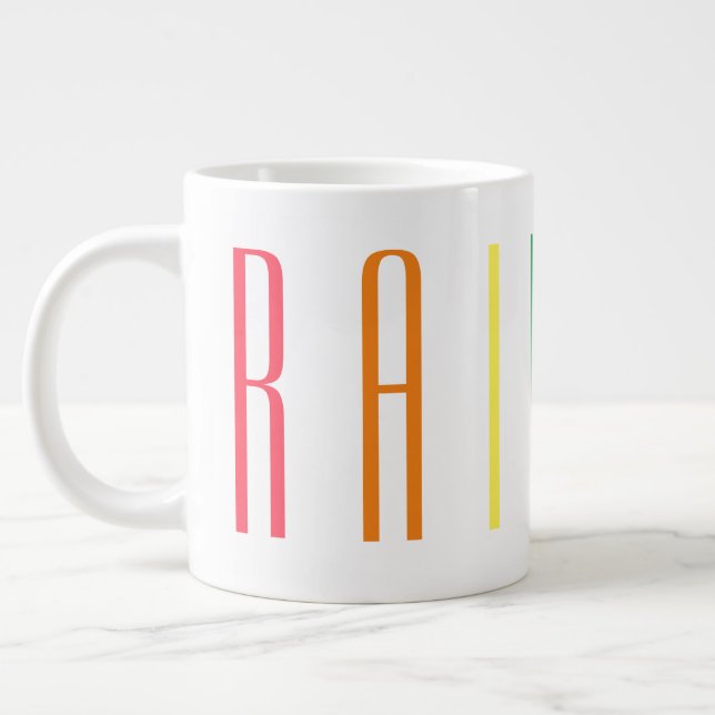 RAINBOW Big White Mug (Left)