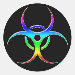 Rainbow Biohazard Symbol - Sticker