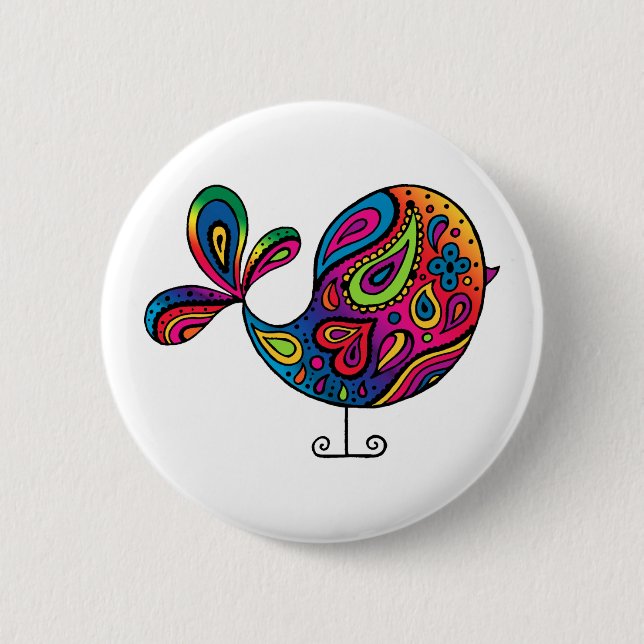 Rainbow Bird Button (Front)