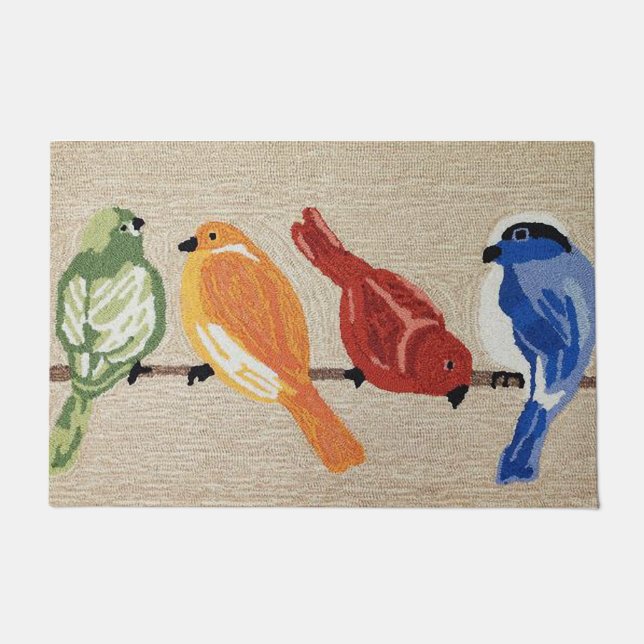 Rainbow Bird Doormat| Bird Doormat Gift (Front)