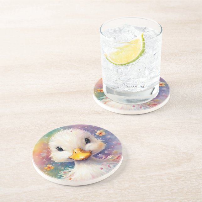 Rainbow Birds Duck 3 Coaster (Side)