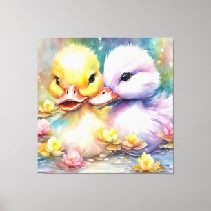 Rainbow Birds Duck 4 Canvas Print