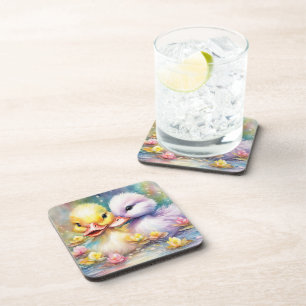 Rainbow Birds Duck 4 Coaster