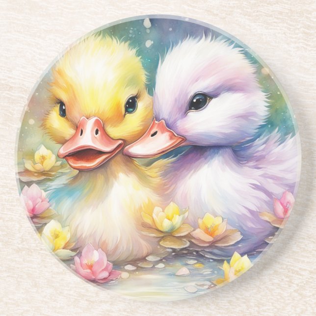 Rainbow Birds Duck 4 Coaster (Front)