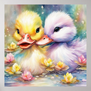 Rainbow Birds Duck 4 Poster