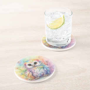 Rainbow Birds Owls 2 Coaster