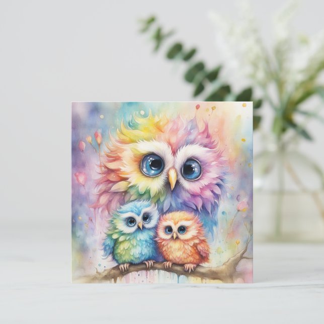 Rainbow Birds Owls 4 (Standing Front)
