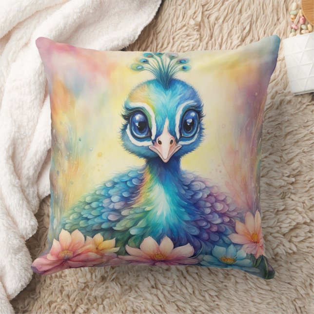 Rainbow Birds Peacock 1 Cushion (Blanket)