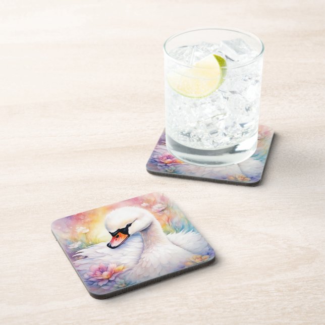 Rainbow Birds Swan 3 Coaster (Right Side)
