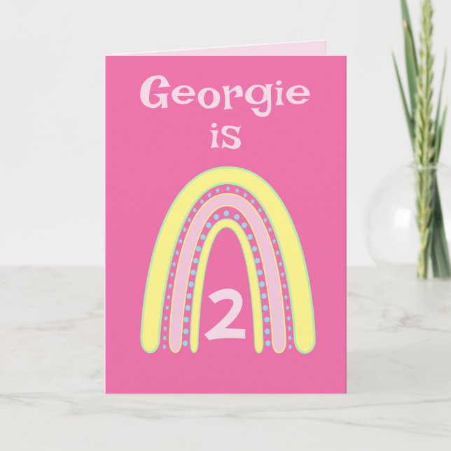 Rainbow Birthday Age Card (Front)