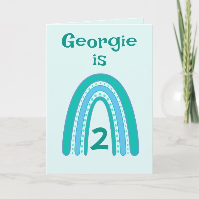 Rainbow Birthday Age Card (Front)