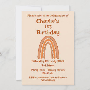 Rainbow Birthday Age Invitation