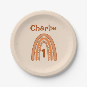 Rainbow Birthday Age Paper Plate