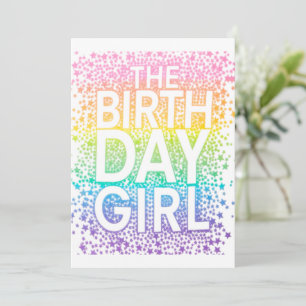 Rainbow Birthday Girl Invitation
