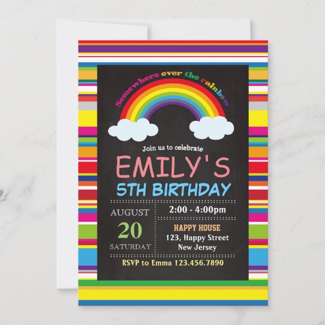 Rainbow Birthday Invitation (Front)