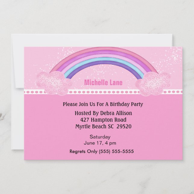 Rainbow Birthday Invitation (Front)