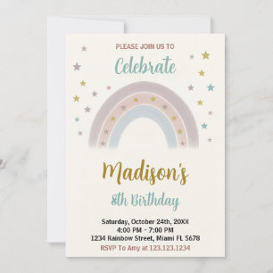 Rainbow Birthday Invitation