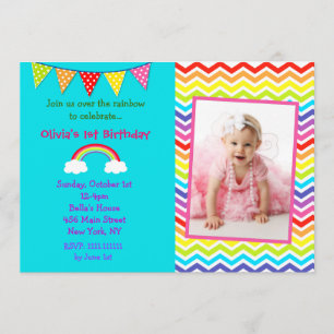 Rainbow Birthday Invitations