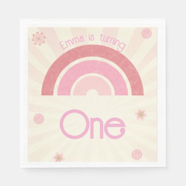 Rainbow Birthday Napkin (Front)