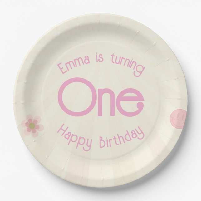 Rainbow Birthday Paper Plate (Front)