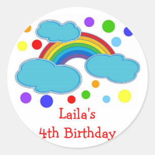 Rainbow Birthday Party Favour Labels