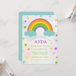 Rainbow Birthday Party Invitation