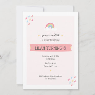 Rainbow Birthday Party Invitation