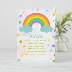 Rainbow Birthday Party Invitation