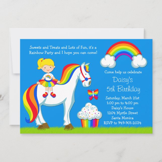 Rainbow Birthday Party Invitation (Front)