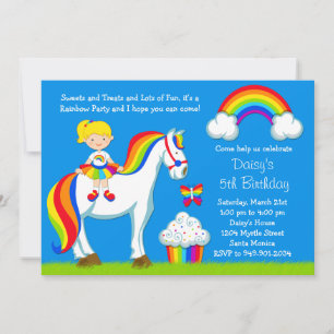 Rainbow Birthday Party Invitation