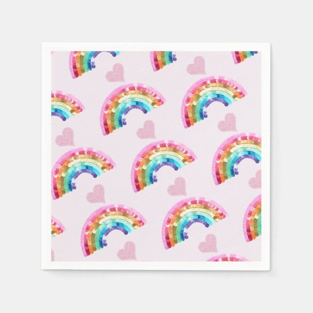  Rainbow Birthday Party Napkin (Front)