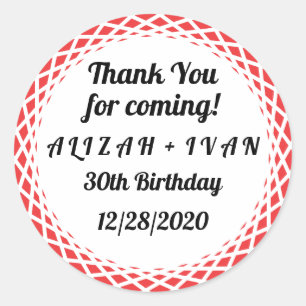Rainbow Birthday Party Thank You Stickers