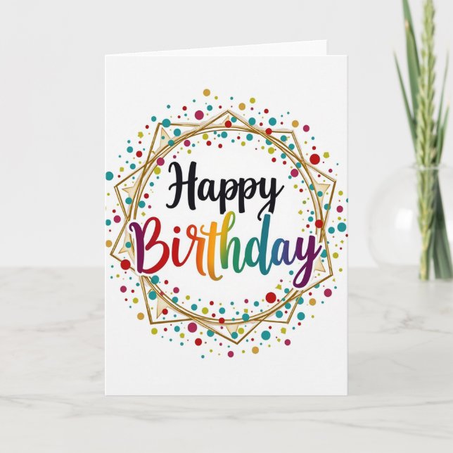 Rainbow Birthday Script Card (Front)