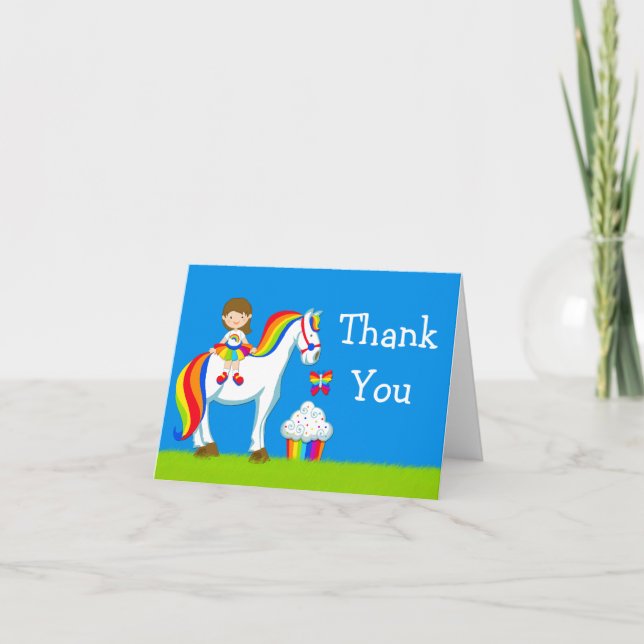 Rainbow Birthday Thank You Card (Front)