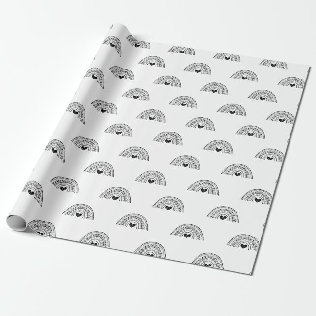 Rainbow Birthday Wrapping Paper (Unrolled)