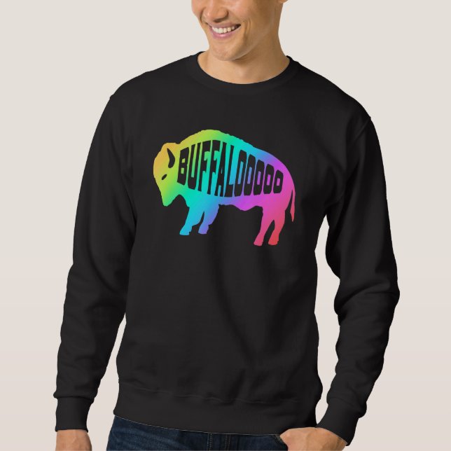 Rainbow Bison Buffalo Sweatshirt (Front)